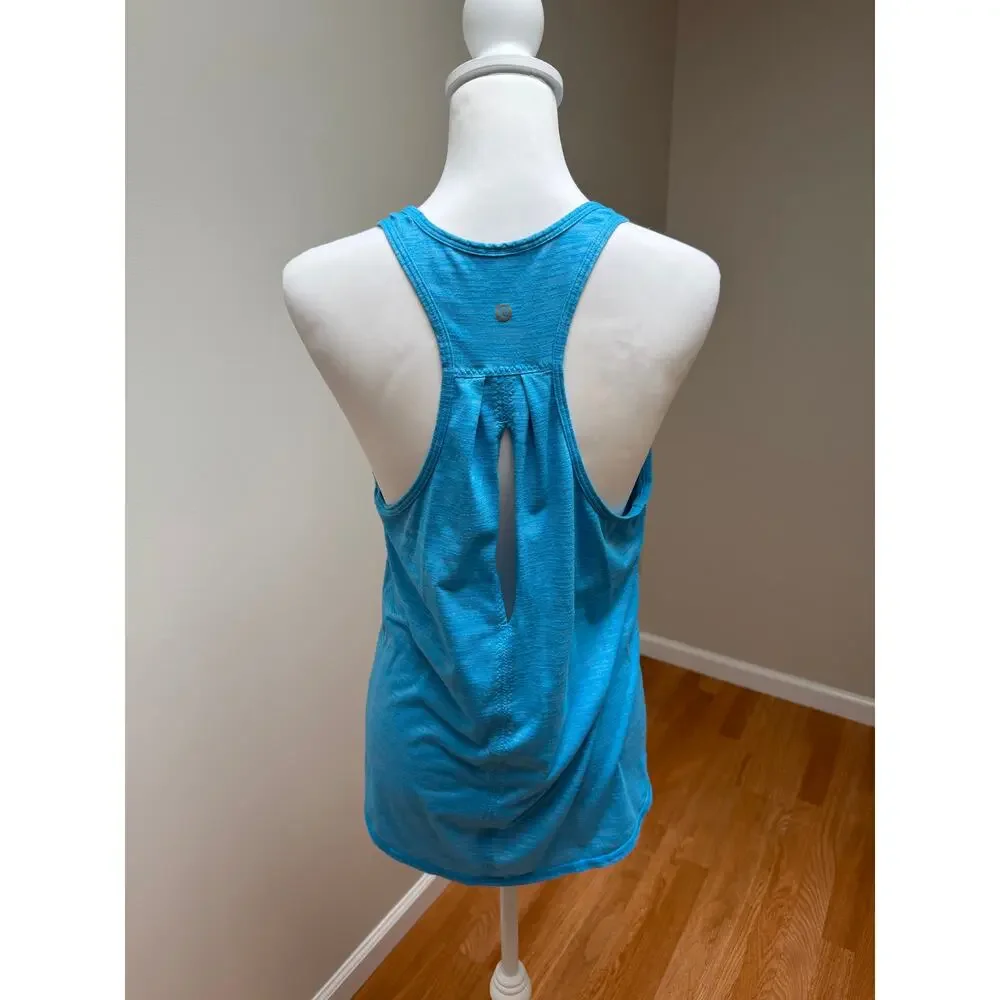 Lululemon Salute Sun Singlet II Tank Kayak Blue Luon Yoga Athletic Womens Sz 4-6